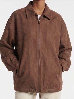 Che-Bella Brown Faux Suede Sherpa Lined Jacket Coat Mens Zip Front Size XXL